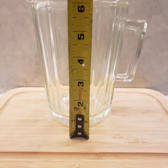 Vintage Pressed Paneled Glass Bar Pitcher - Picture 3 of 5